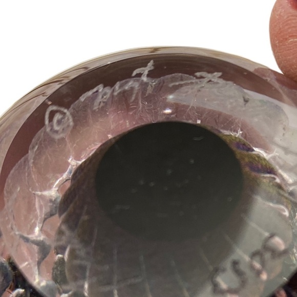 Dichroic Blown Glass Oval Paperweight Artist Brian Maytum Studio 1991 Signed3053 - Picture 11 of 14